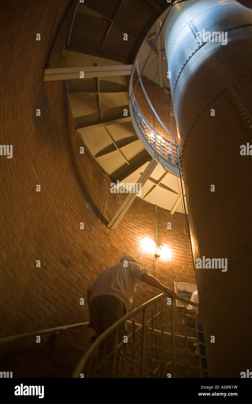 Spiral staircase leading to the top of the Compton Hill Reservoir in St Louis, MO. Stock Photo