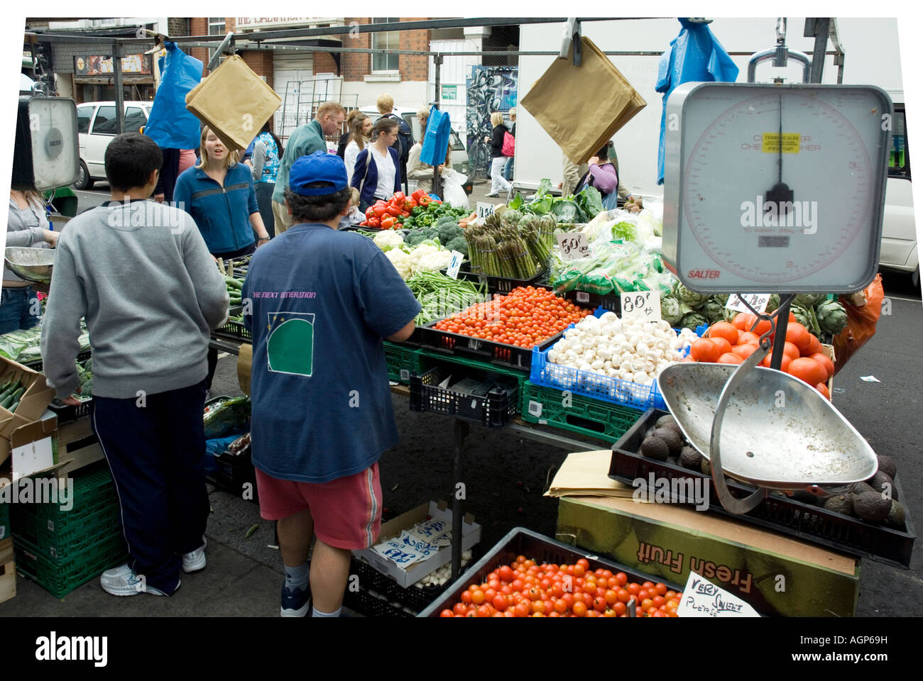 Vegetable market stall, Portobello Road, London Stock Photo Alamy