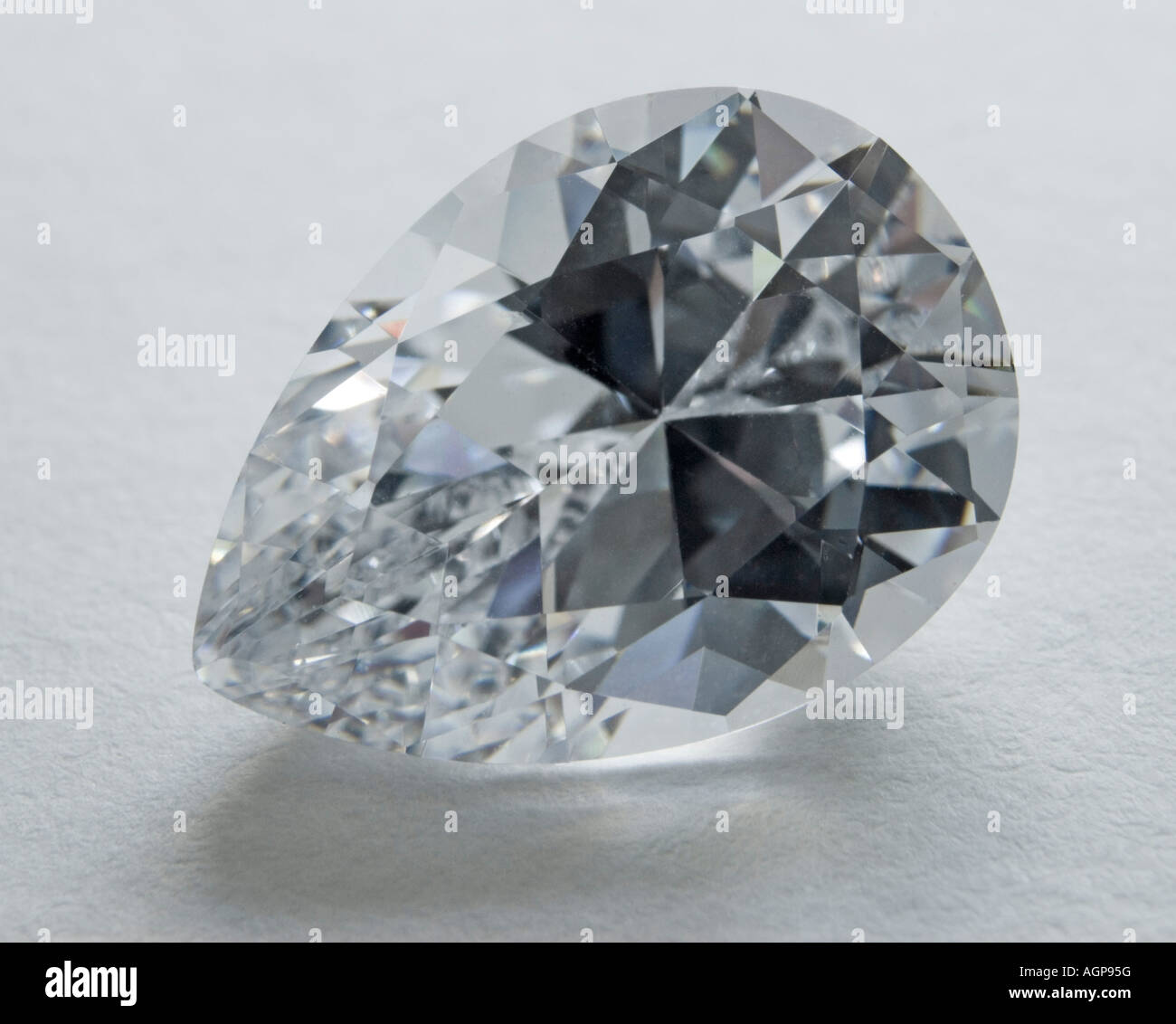 Pear cut Diamond (lab-created cubic zirconia) Stock Photo