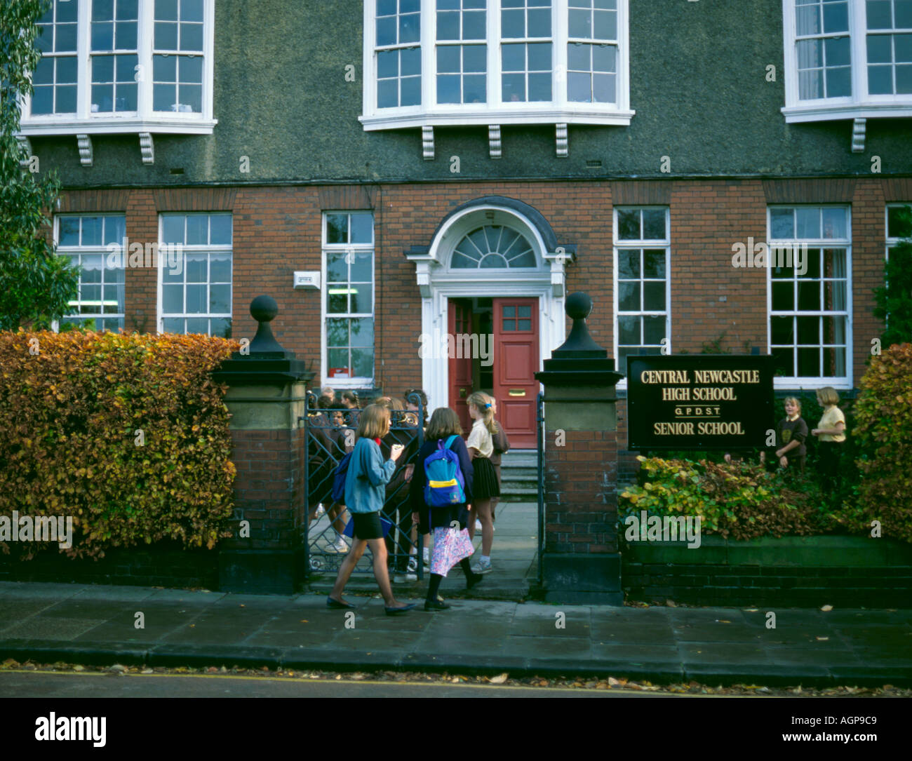 Suburban girls school; Central Newcastle High School, Senior School, Jesmond, Newcastle upon Tyne, Tyne and Wear, England, UK. Stock Photo