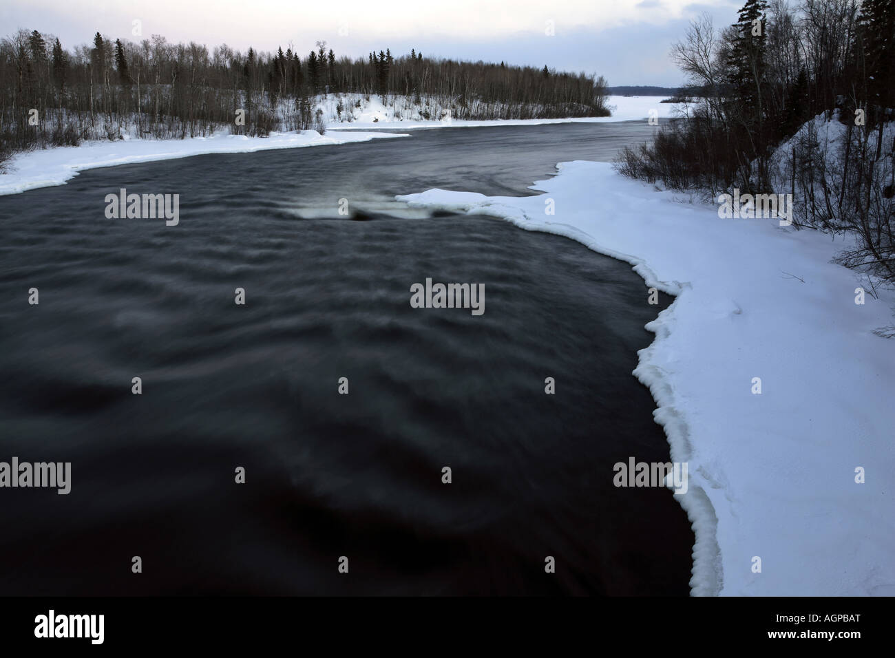 Otter Rapids on the Churchill River in Northern Saskatchewan Stock Photo