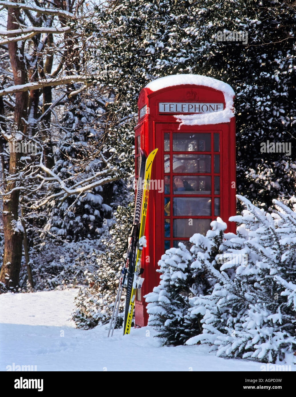 Winter Telephone Telephone Box Winter Stock Photo - Alamy