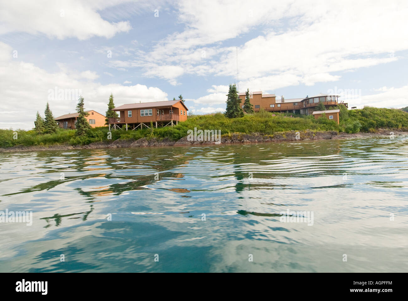Alaska Southwest Tikchik Narrows Lodge on Nuyakuk Lake and Tikchik Lake Stock Photo