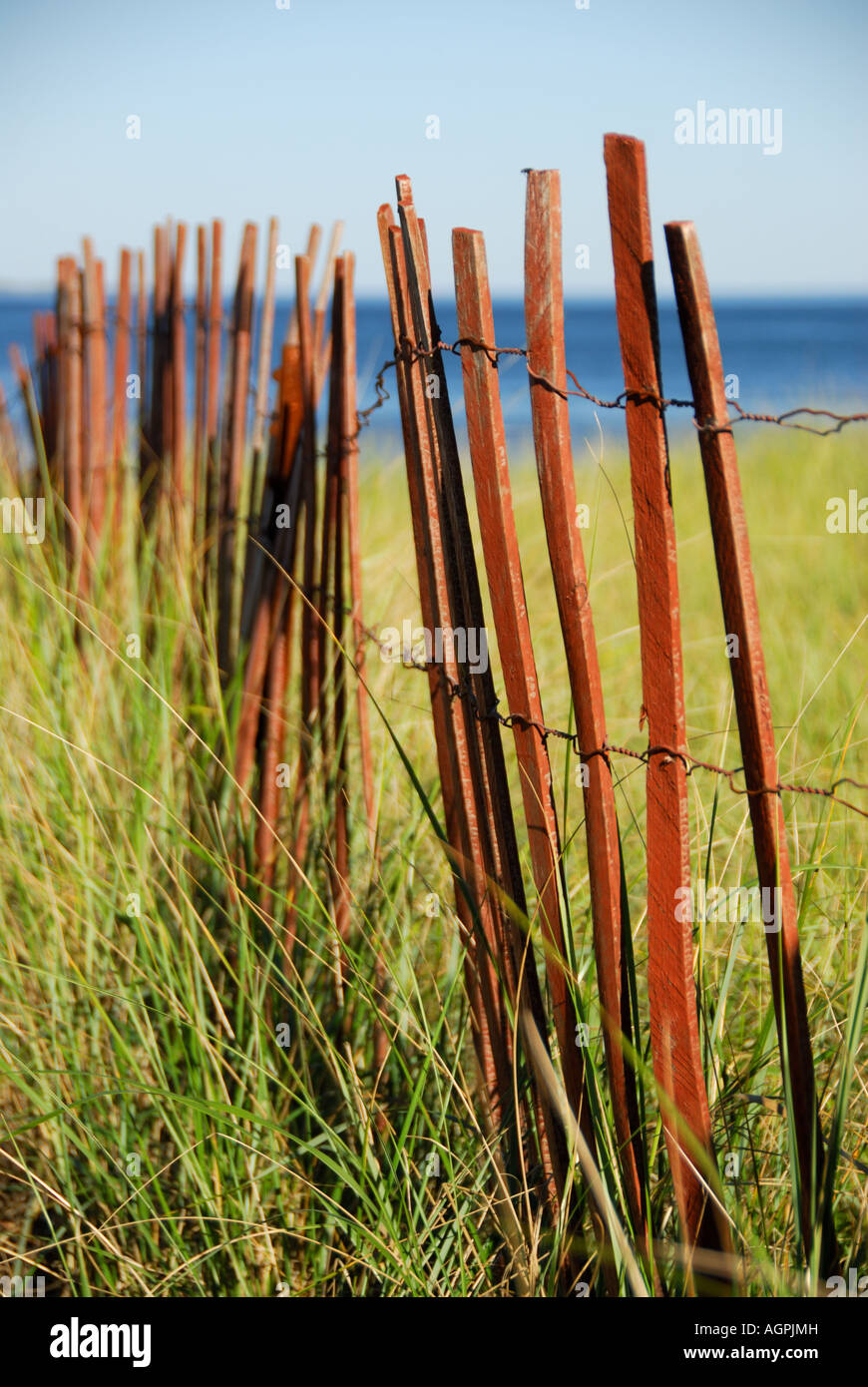Cape cod beach fence with sea grass hi-res stock photography and images ...