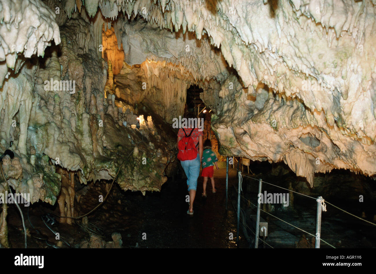 Stalactite cave / Dirou Stock Photo