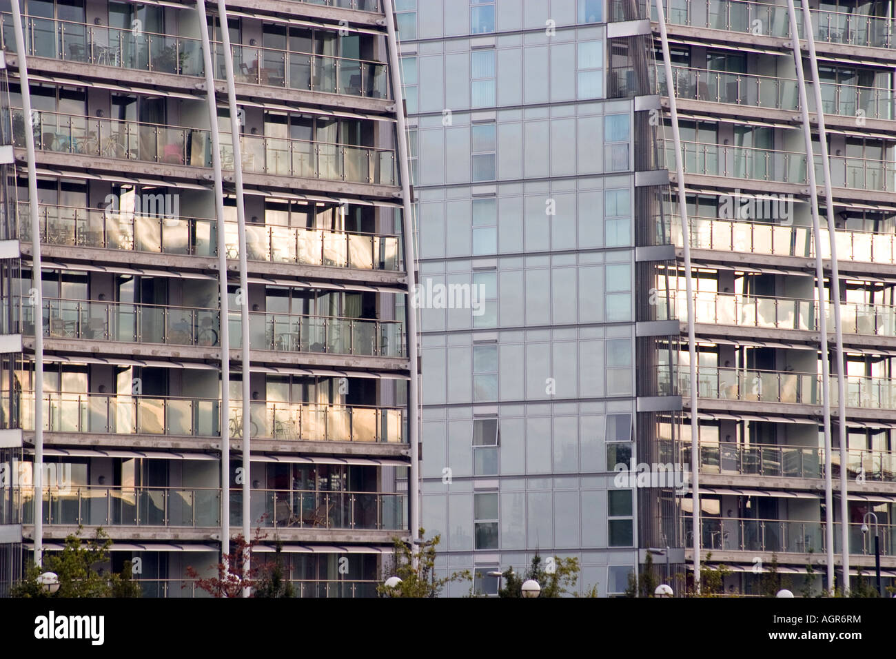 N V Buildings Modern Apartments Salford Quays Stock Photo