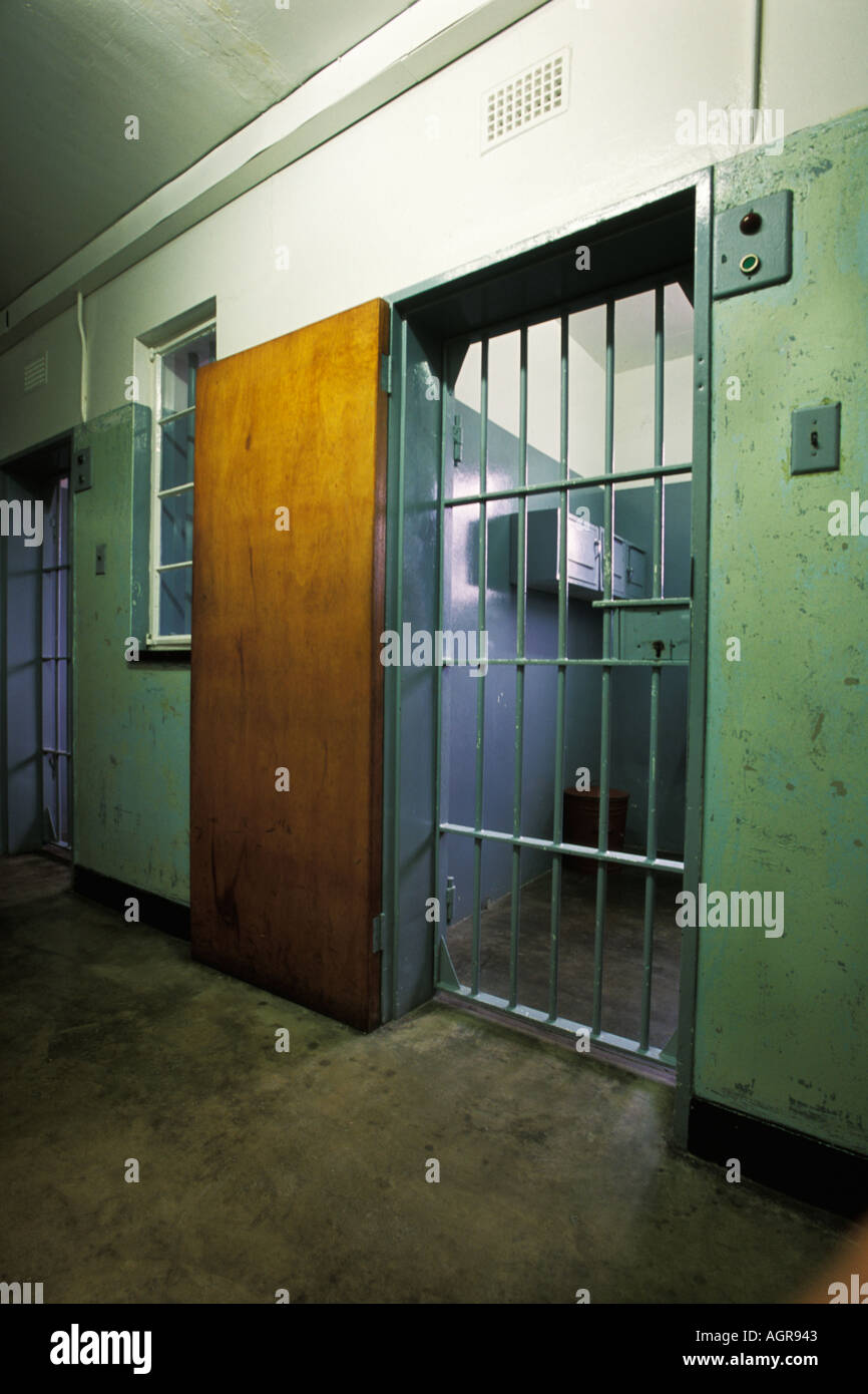 South Africa, Robben Island, Nelson Mandelas Cell, B Section Stock Photo