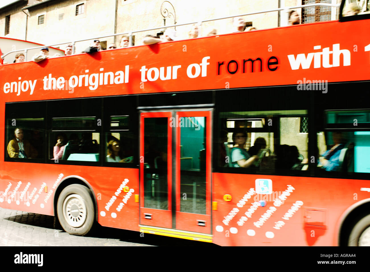 Italy, Rome, Tour Bus Stock Photo