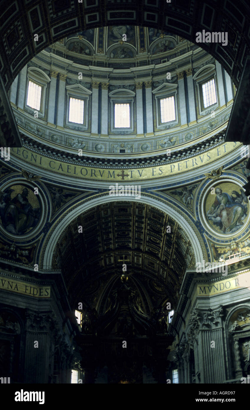 Balcony inside the dome of Saint Peter's Basilica, Vatican City, Rome, Italy. Stock Photo