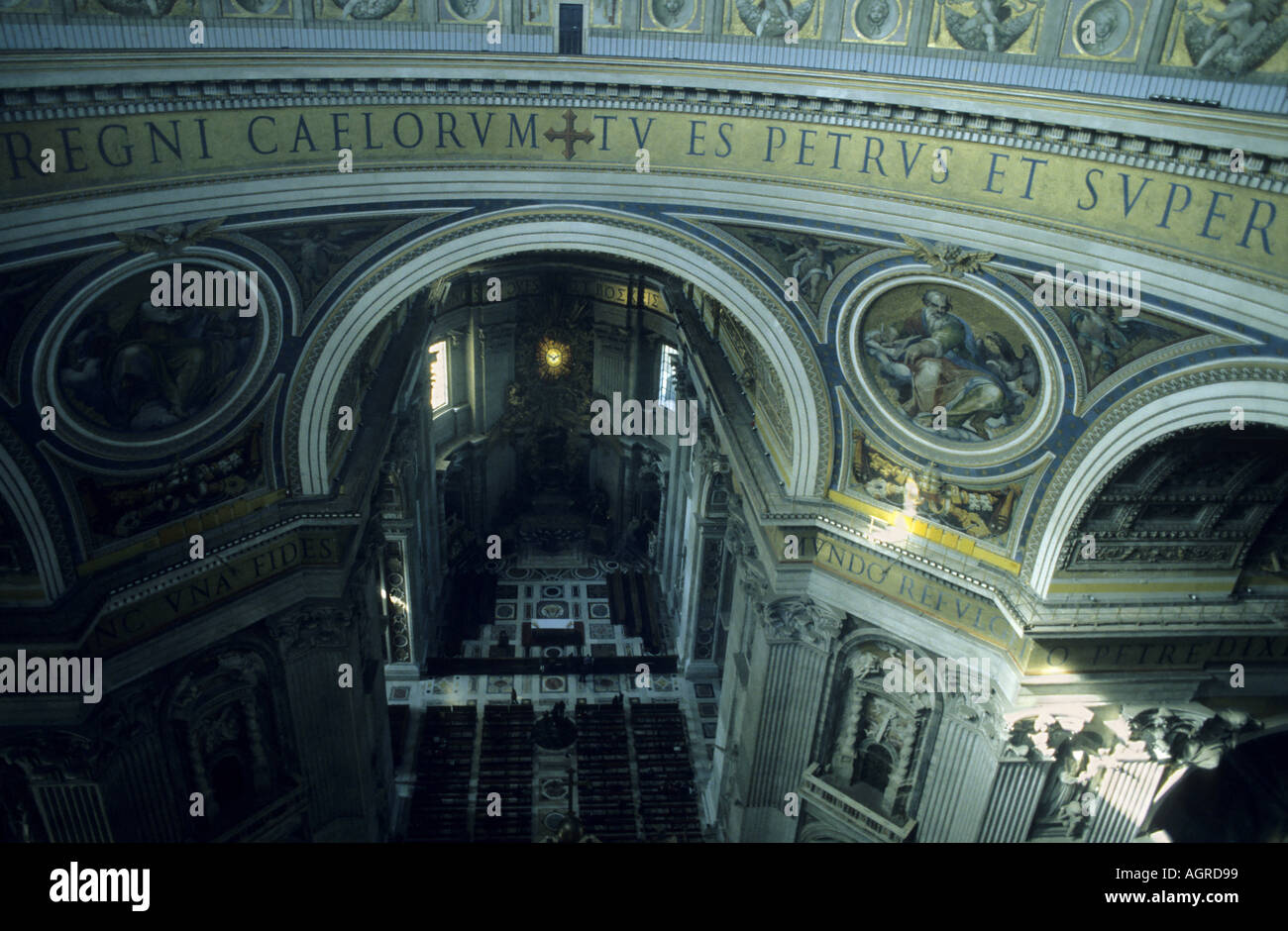 Balcony inside the dome of Saint Peter's Basilica, Vatican City, Rome, Italy. Stock Photo