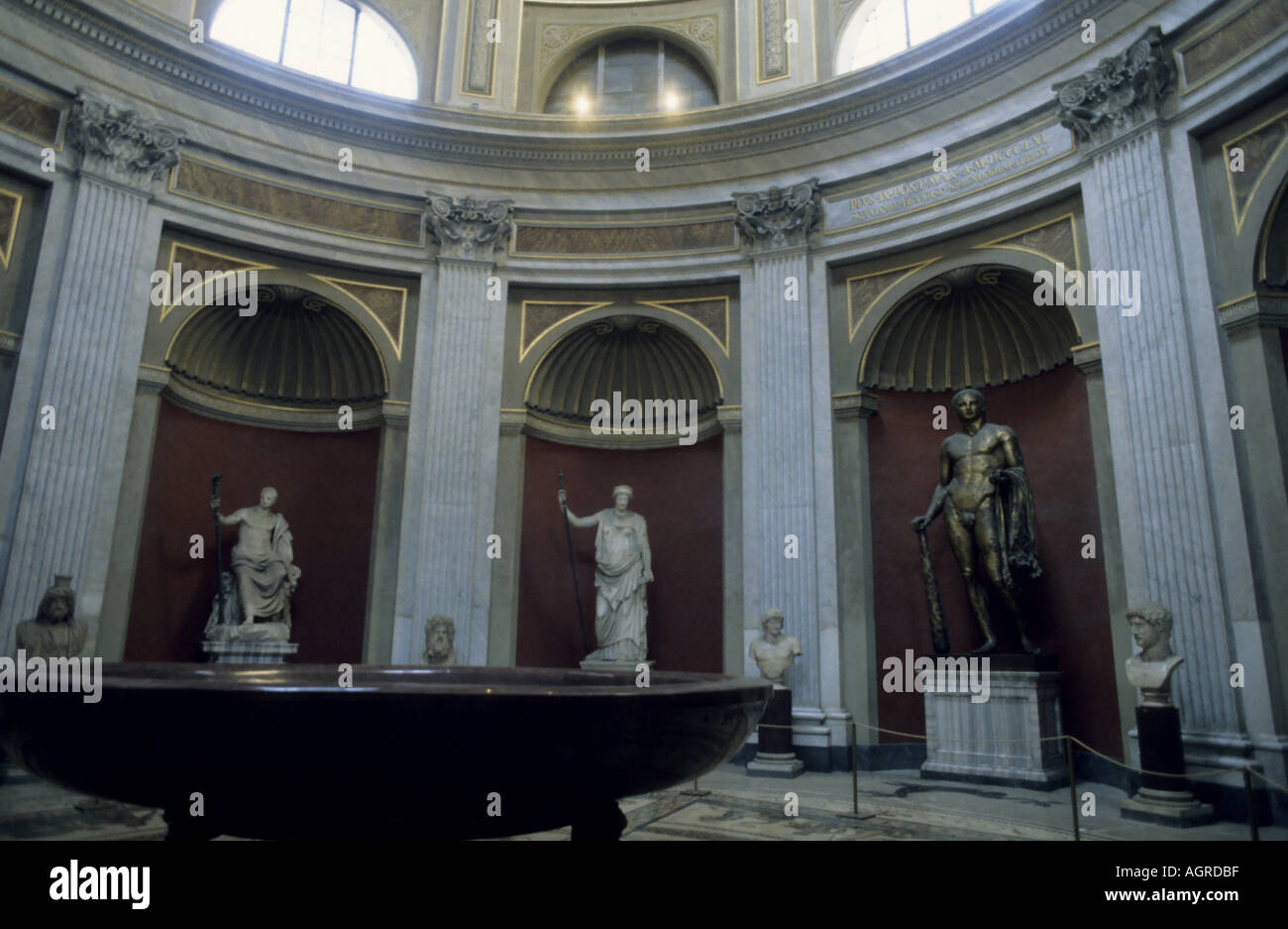 Vatican museum gallery of the statues hires stock photography and