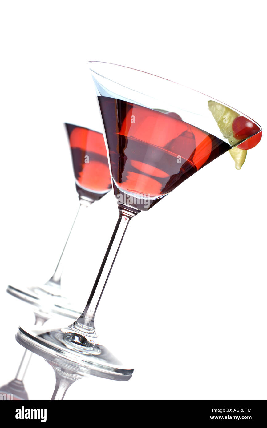 bacardi cocktail with grenadine lime juice and bacardi light rum Stock