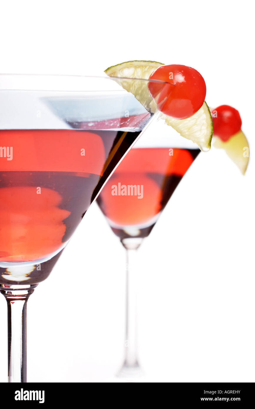 bacardi cocktail with grenadine lime juice and bacardi light rum Stock