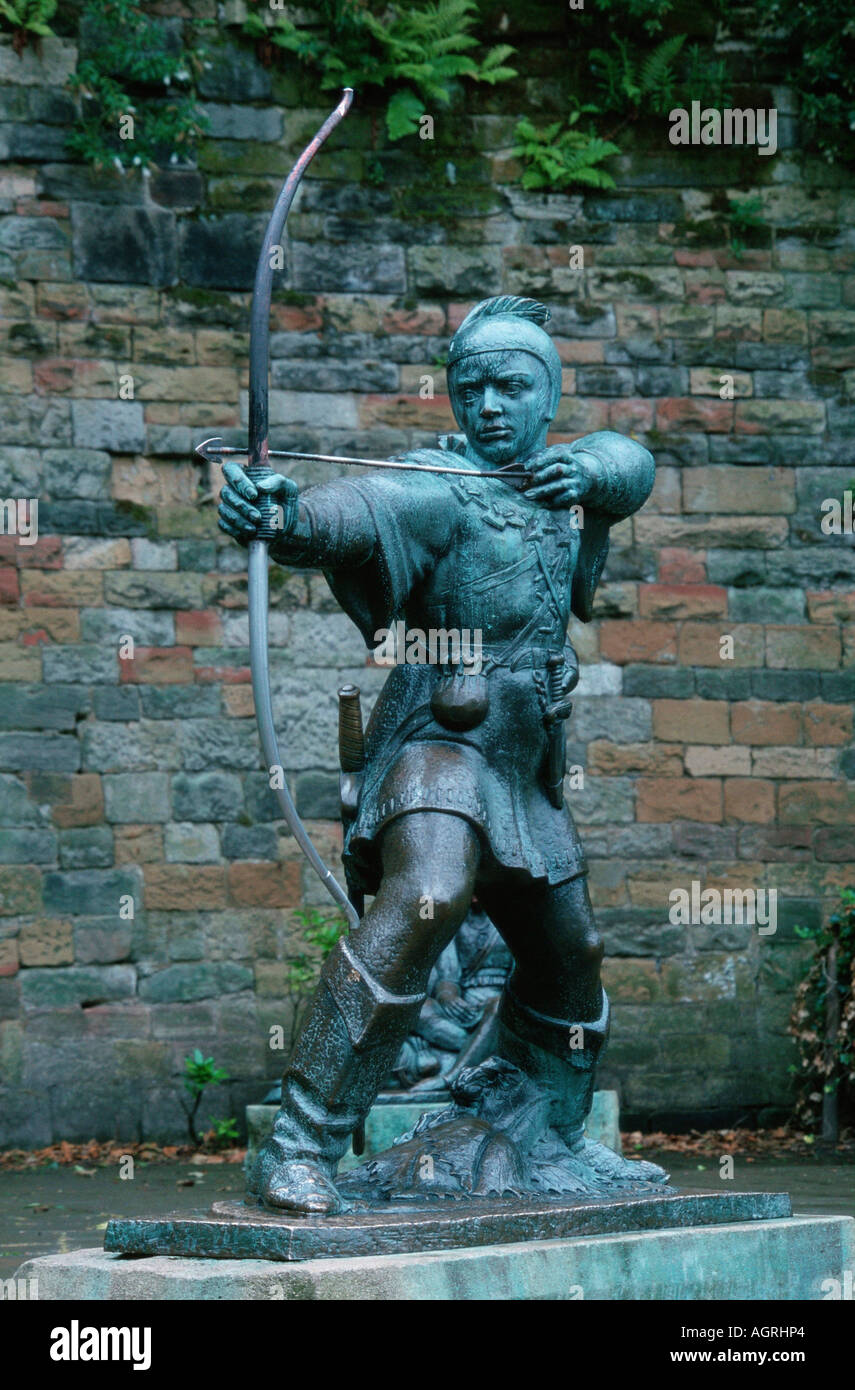 Statue of Robin Hood Stock Photo