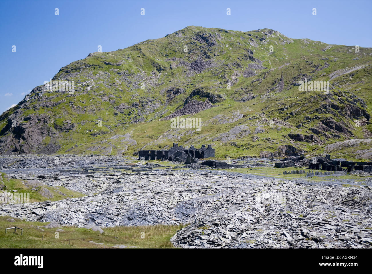 Abandoned Slate Quarry above Blaenau Ffestiniog from the path to Knicht