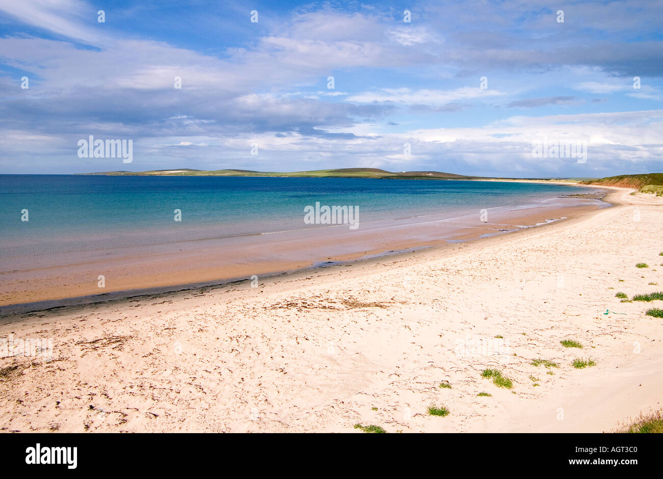 dh Sands of Mussetter EDAY ORKNEY White sandy beach Fersness Bay Stock Photo