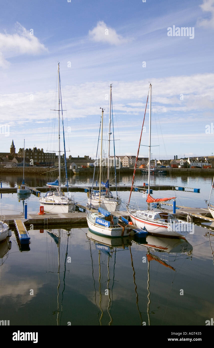 dh Kirkwall Marina KIRKWALL ORKNEY Boats leisure craft yacht berthed quayside jetty Kirkwall harbour Stock Photo