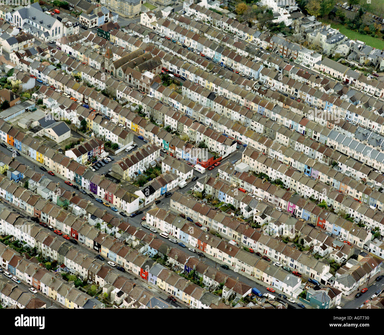 Aerial View, Urban Life in the Hanover area of Brighton Stock Photo
