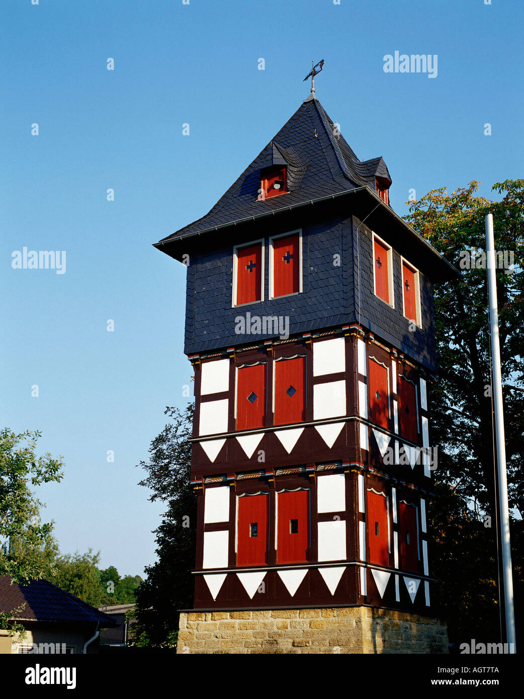 Timber-framed tower / Goslar Stock Photo