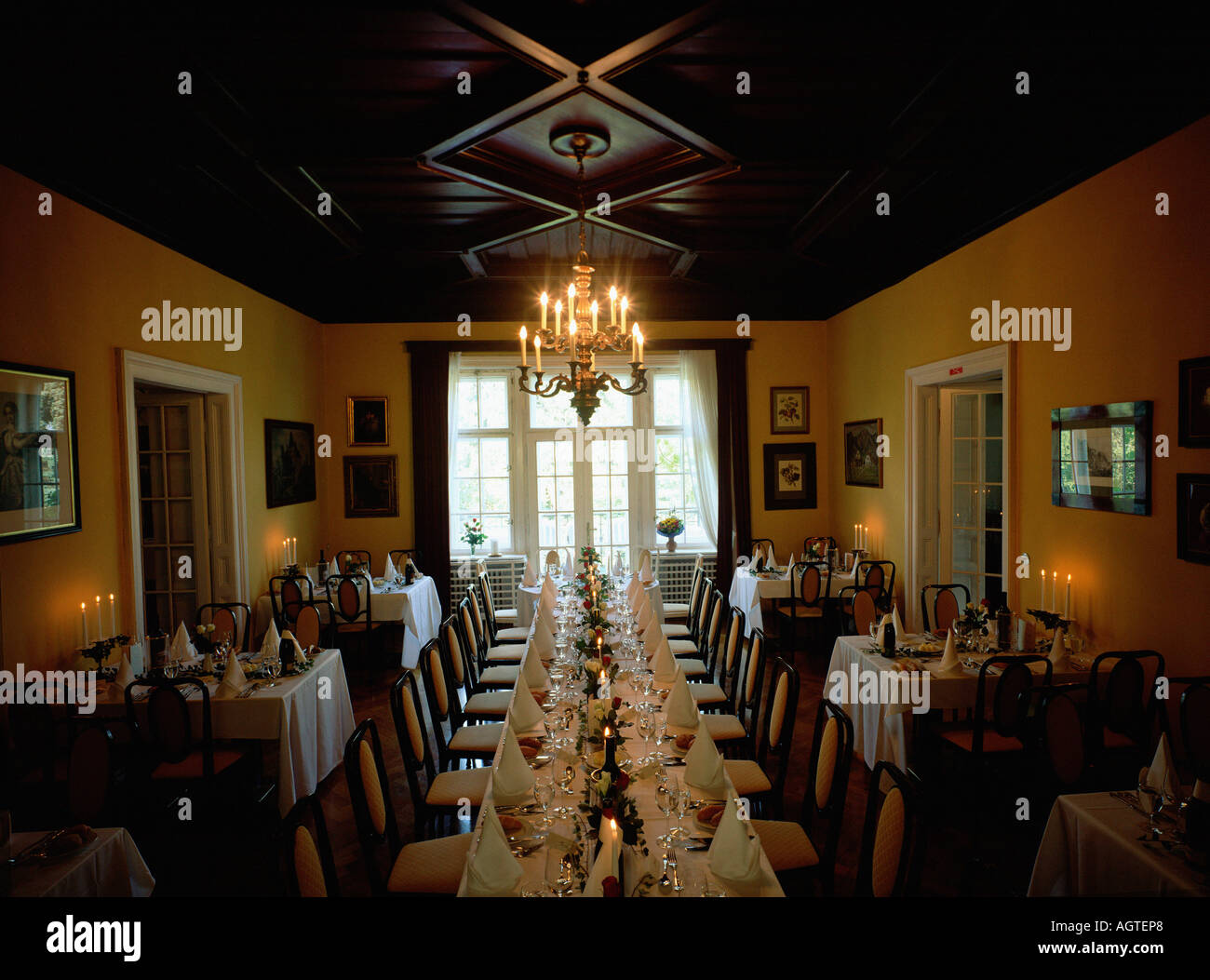 Banquet Table Stock Photo