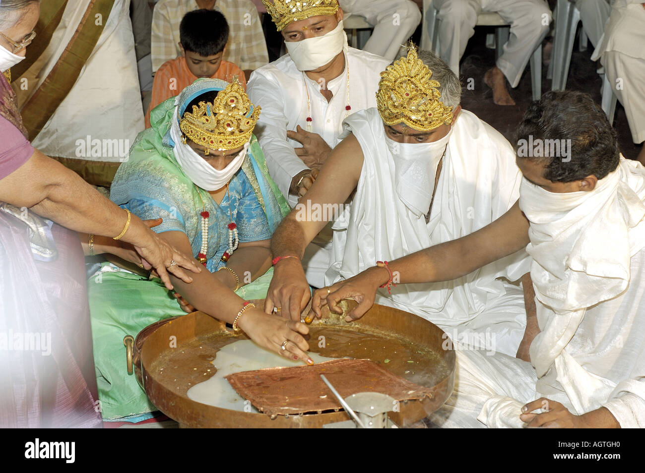 HMA79959 Special Prayer being offered by Jain religious community in India Stock Photo