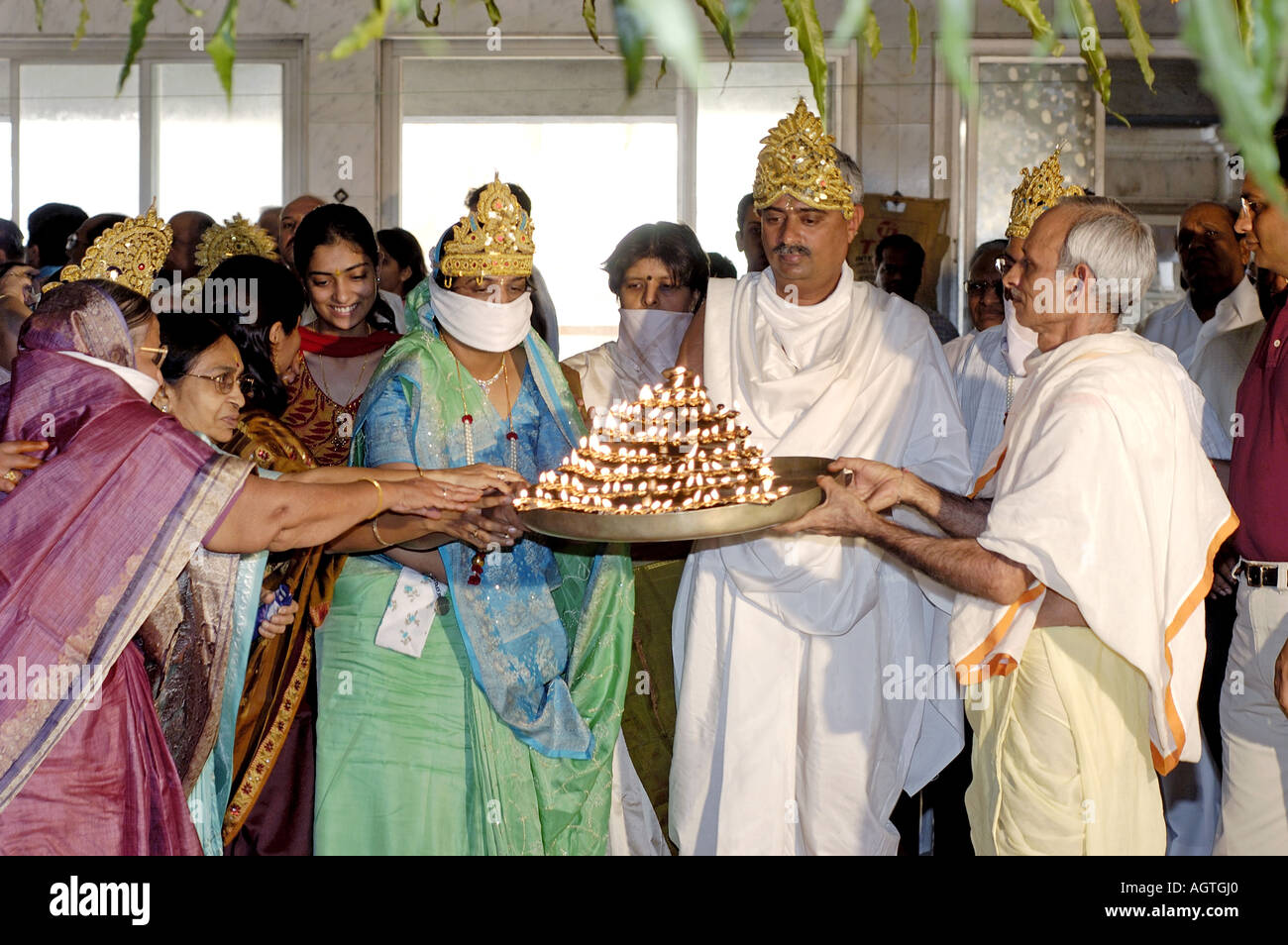 HMA79965 Special Prayer being offered by Jain religious community in India Stock Photo