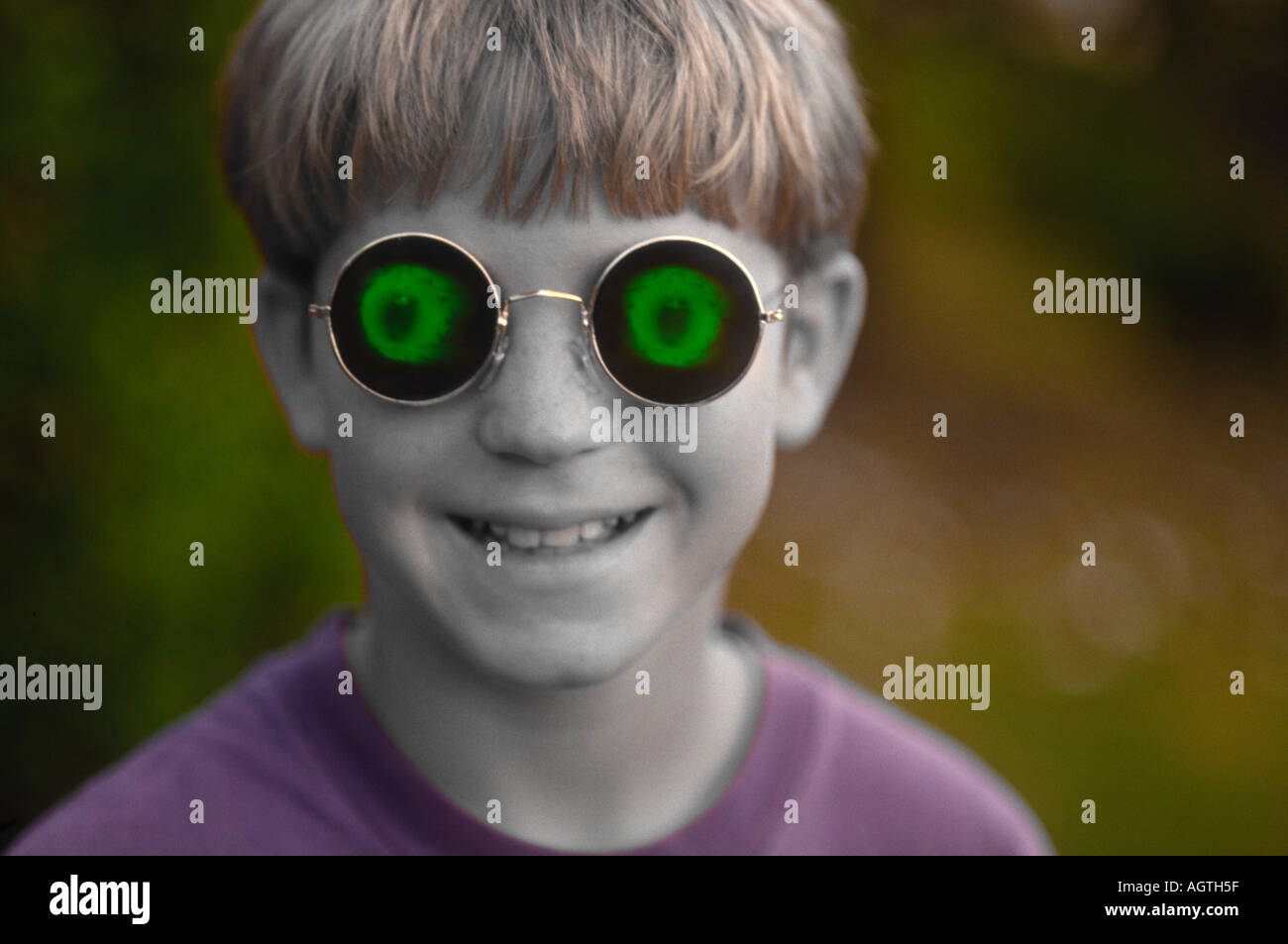 boy with xray glasses Stock Photo Alamy