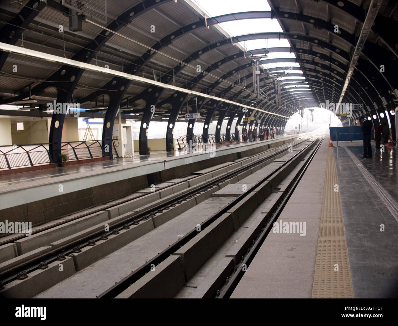 VMM80000 Metro Station empty modern new Karol Bagh Delhi India Stock Photo