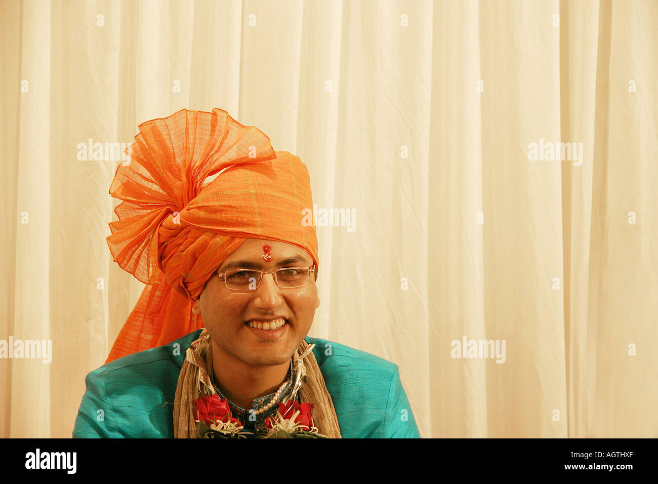 SSK79501 An Indian Gujarati Groom on his wedding day India Model Release 667 Stock Photo