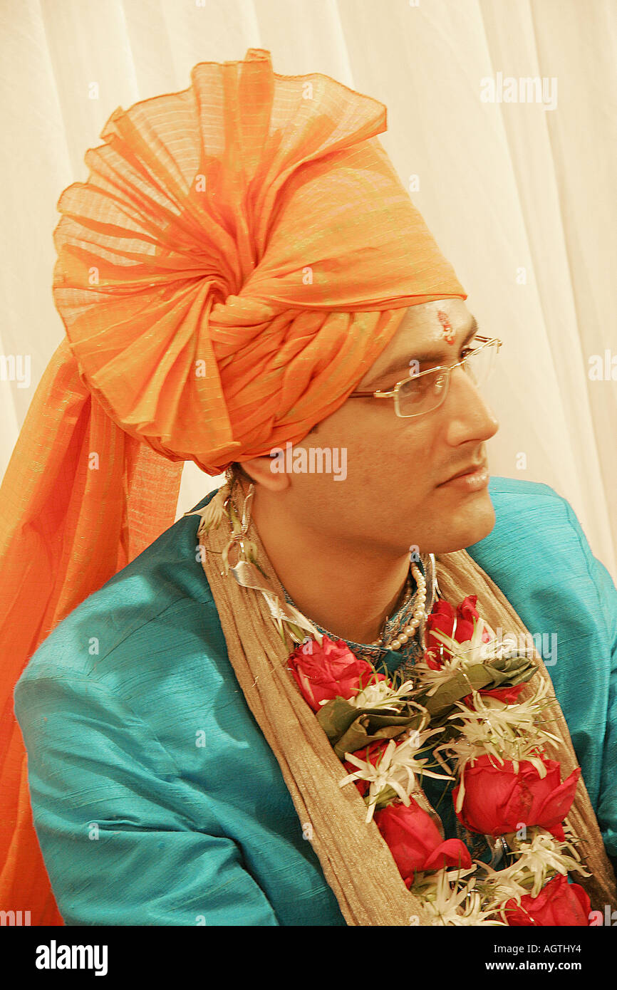 SSK79503 An Indian Gujarati Groom on his wedding day India Model Release 667 Stock Photo
