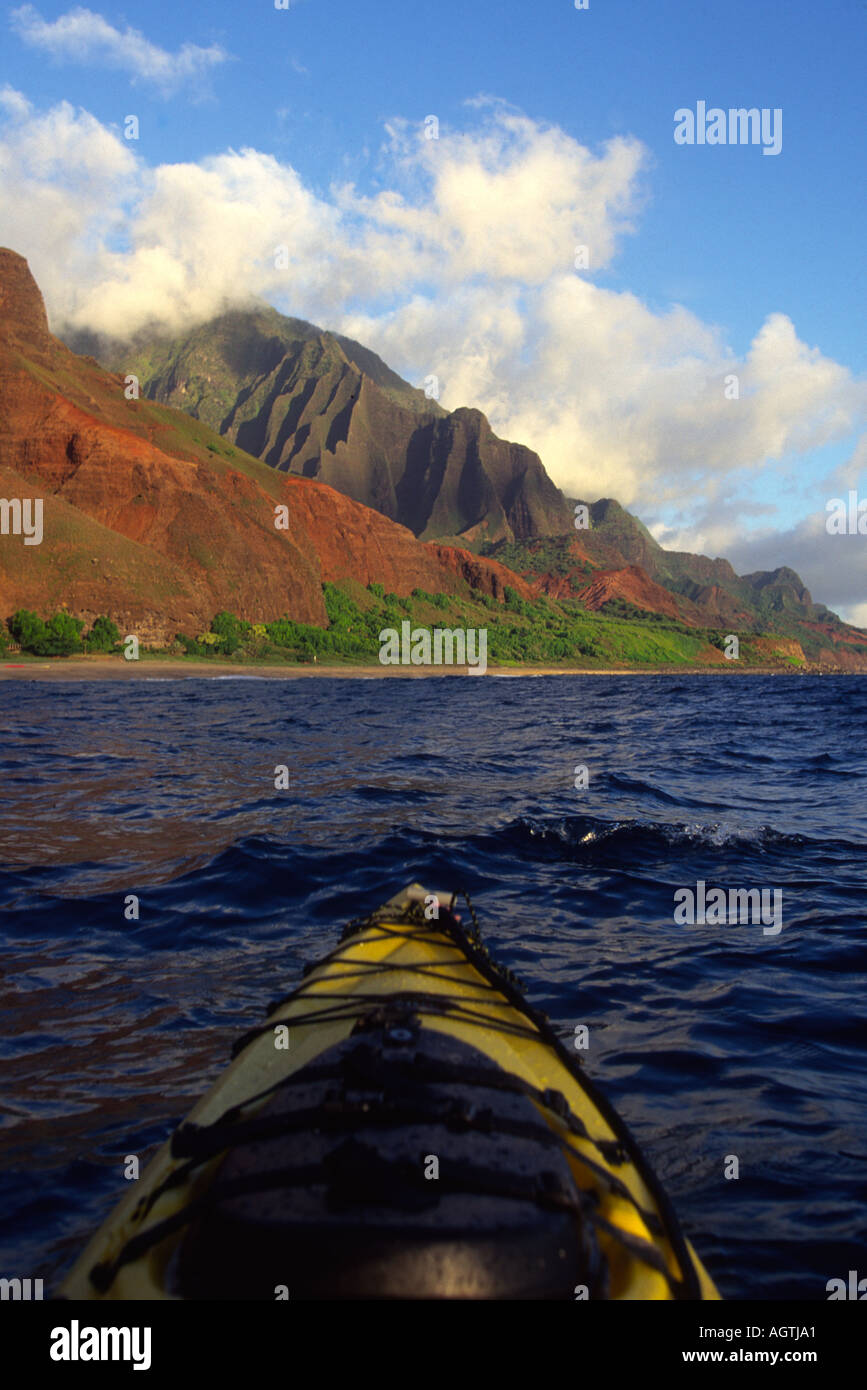 Kayaking Napali Coast Kauai Hawaii Stock Photo Alamy