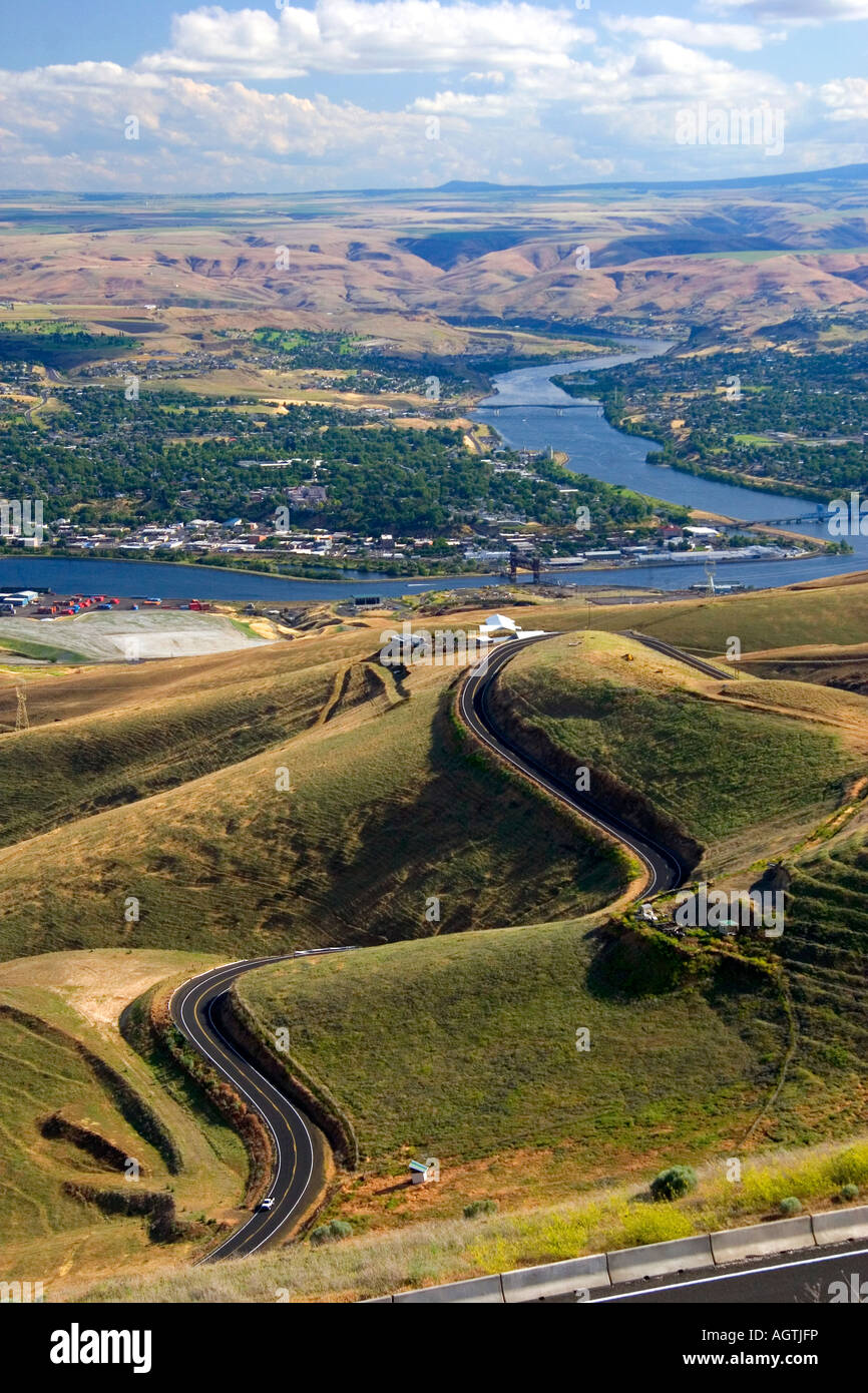 A view of Lewiston Idaho and Pullman Washington at the confluence of