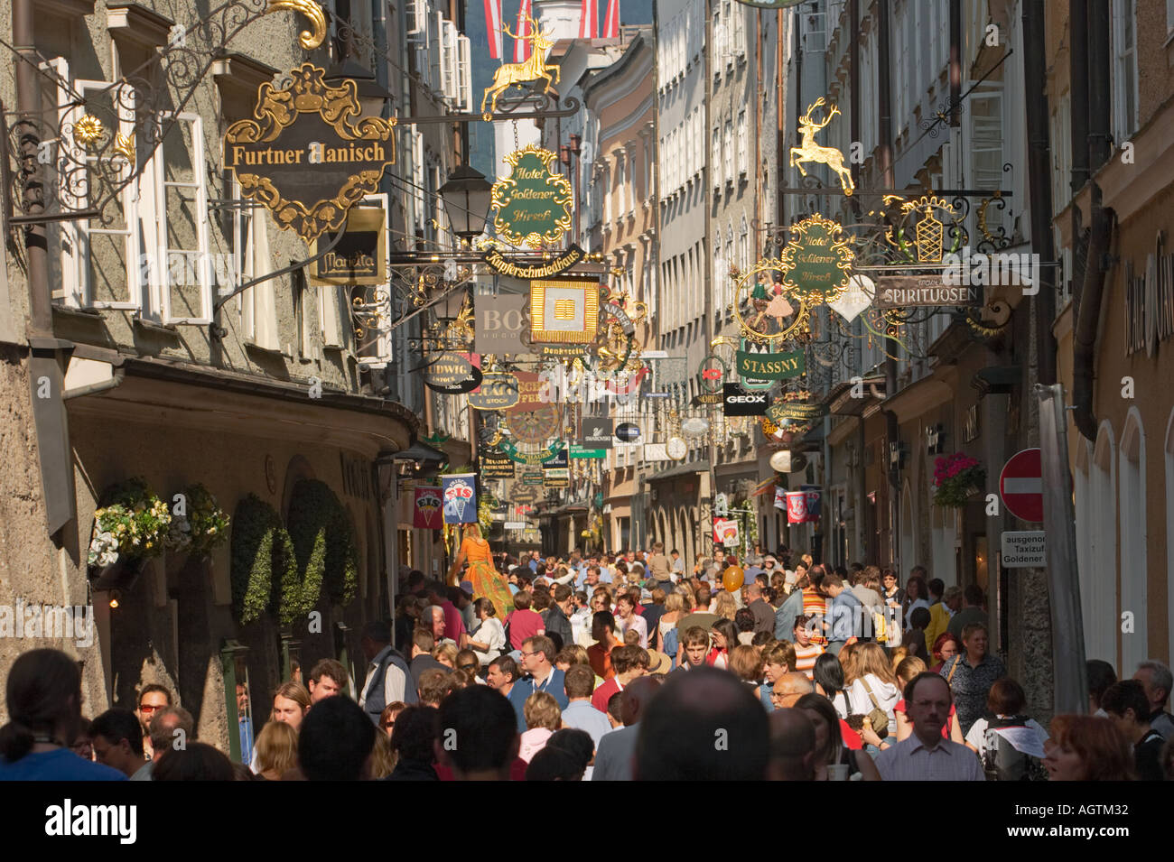 Getreidegasse street. Salzburg, Austria. Stock Photo
