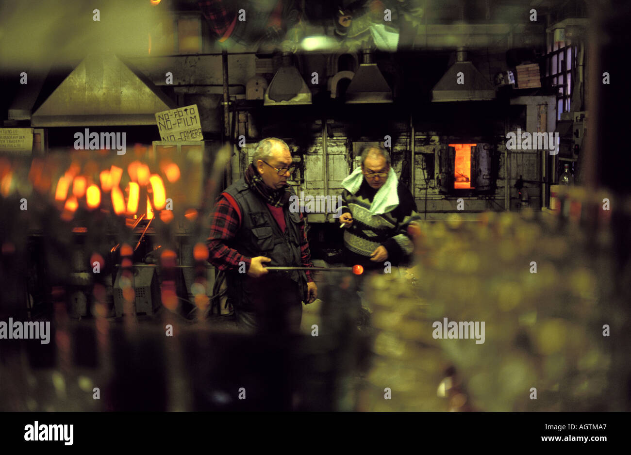 Glass blowers in Murano glass works Venice Italy Stock Photo Alamy