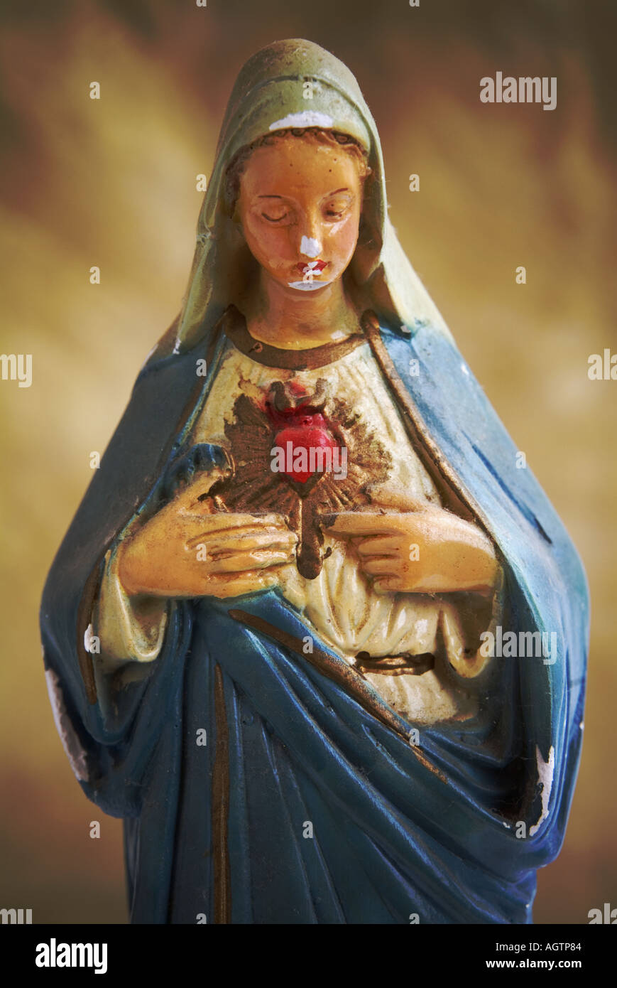 statuette of Sacred Heart Madonna Stock Photo