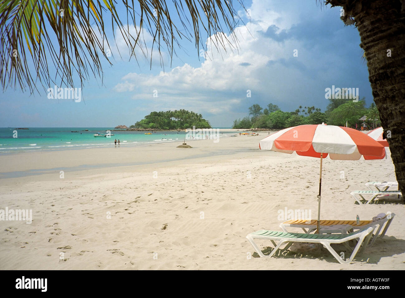 Sandy beach on the Bintan island. Indonesia. Stock Photo