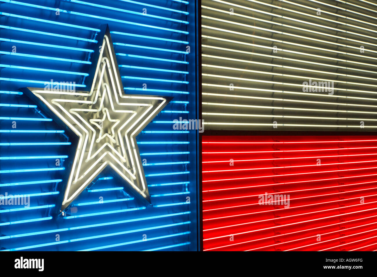 Neon Texas flag Stock Photo