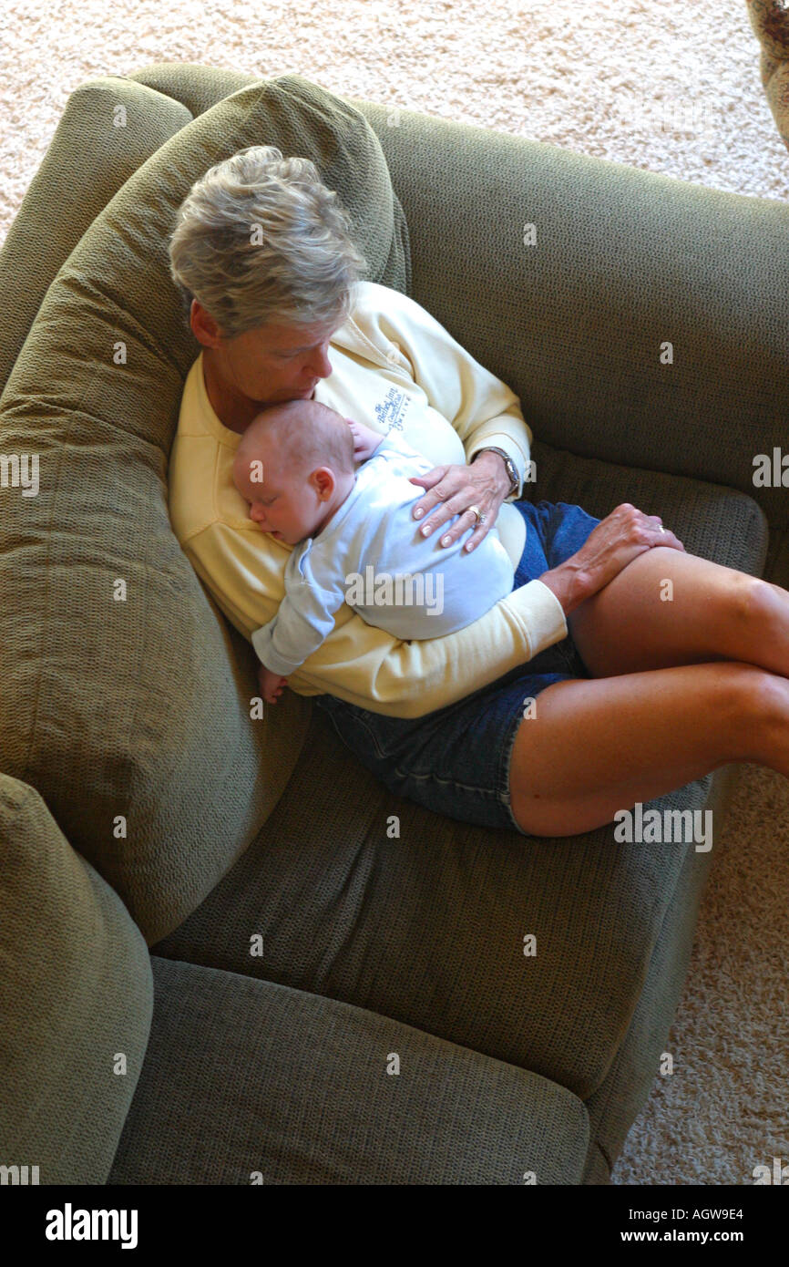 Grandmother with Grandson Stock Photo
