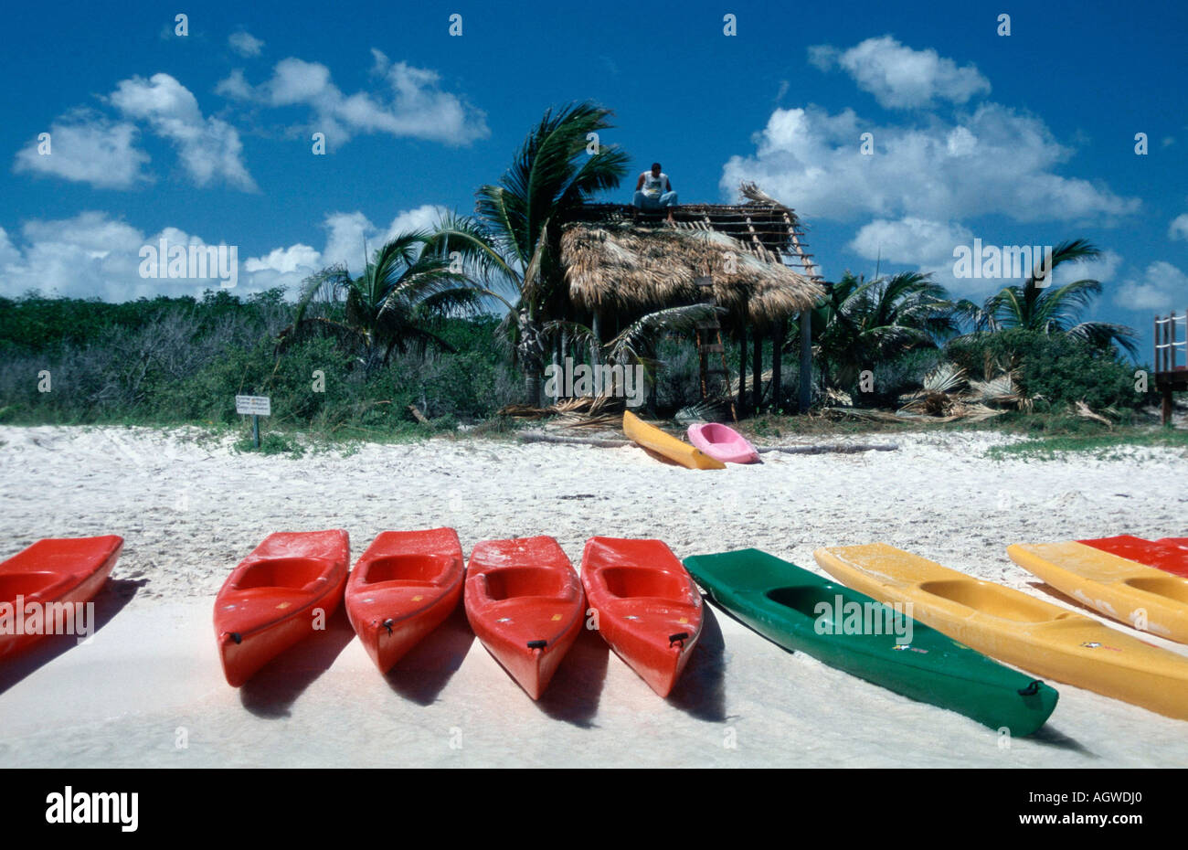 Boats at beach / Cayo Coco Stock Photo