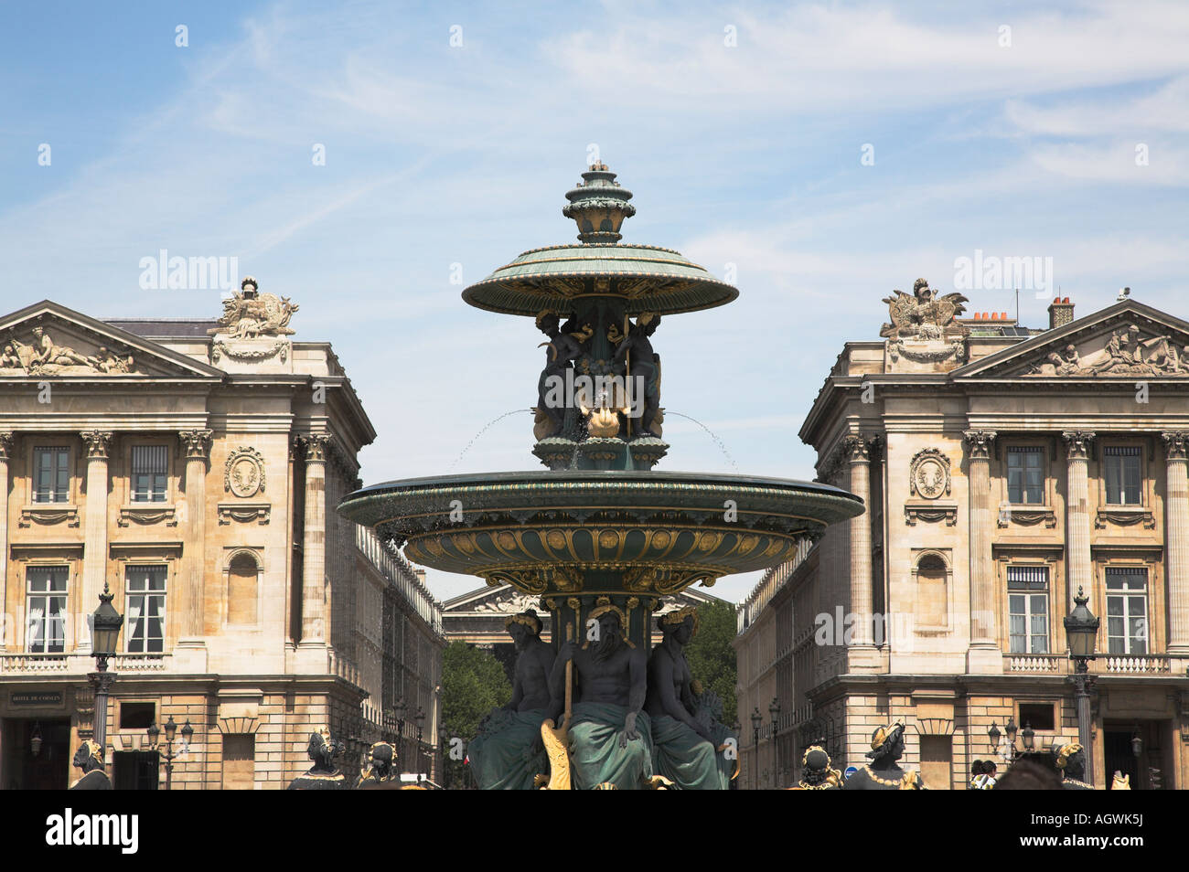 Fountain in the Place de la Concorde Paris Stock Photo