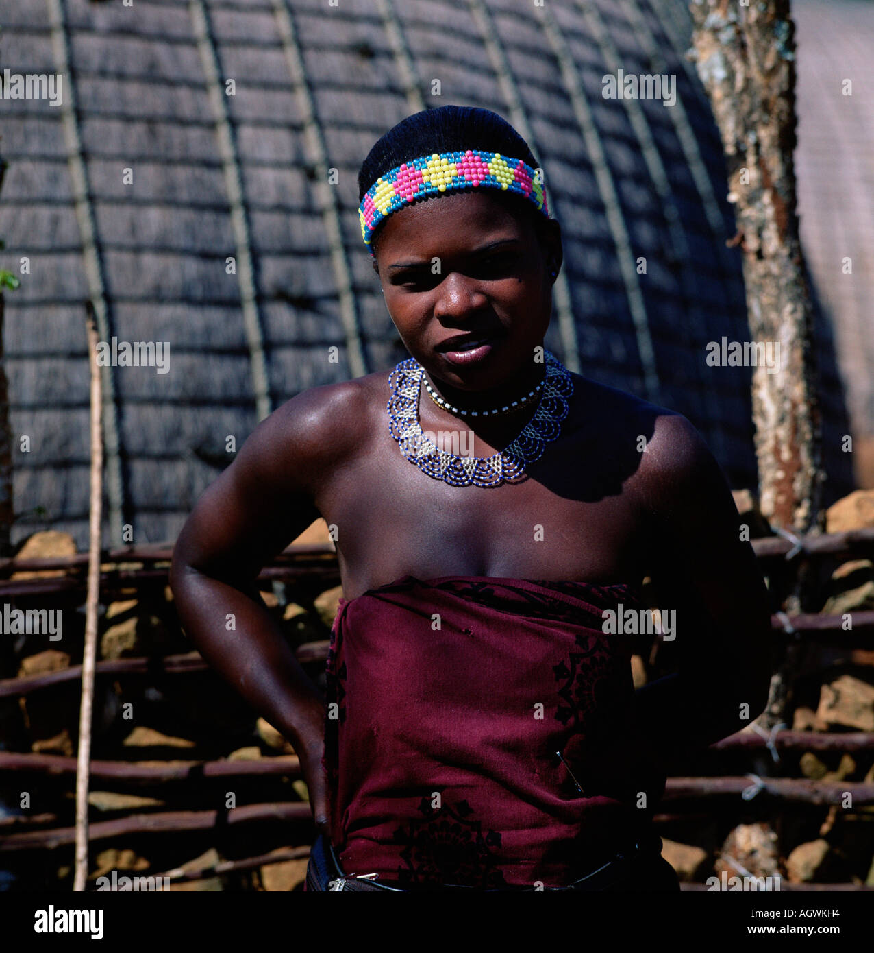 Young Zulu woman / Junge Zulu-Frau Stock Photo