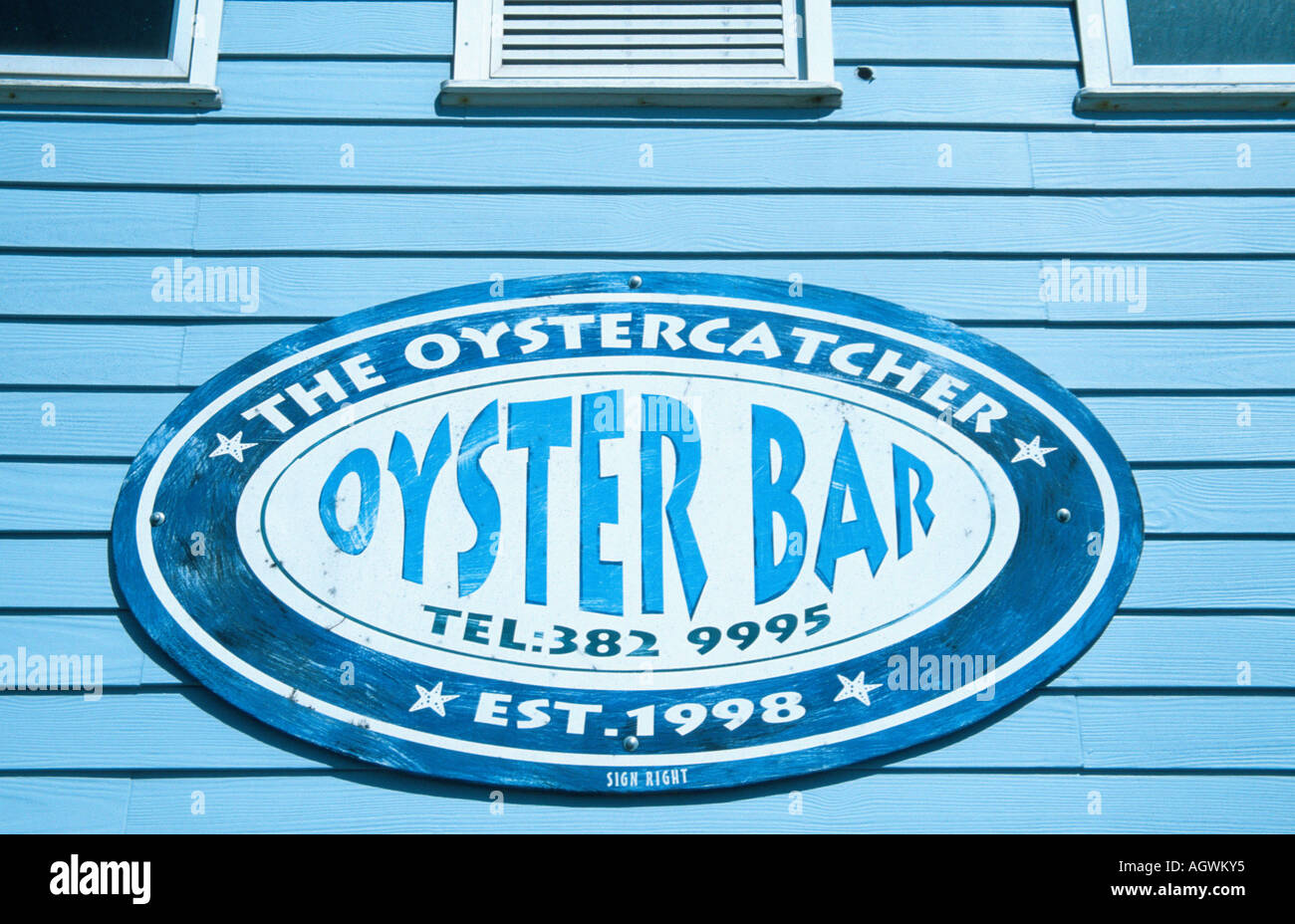 Sign of Oyster Bar / Schild der Oyster Bar Stock Photo