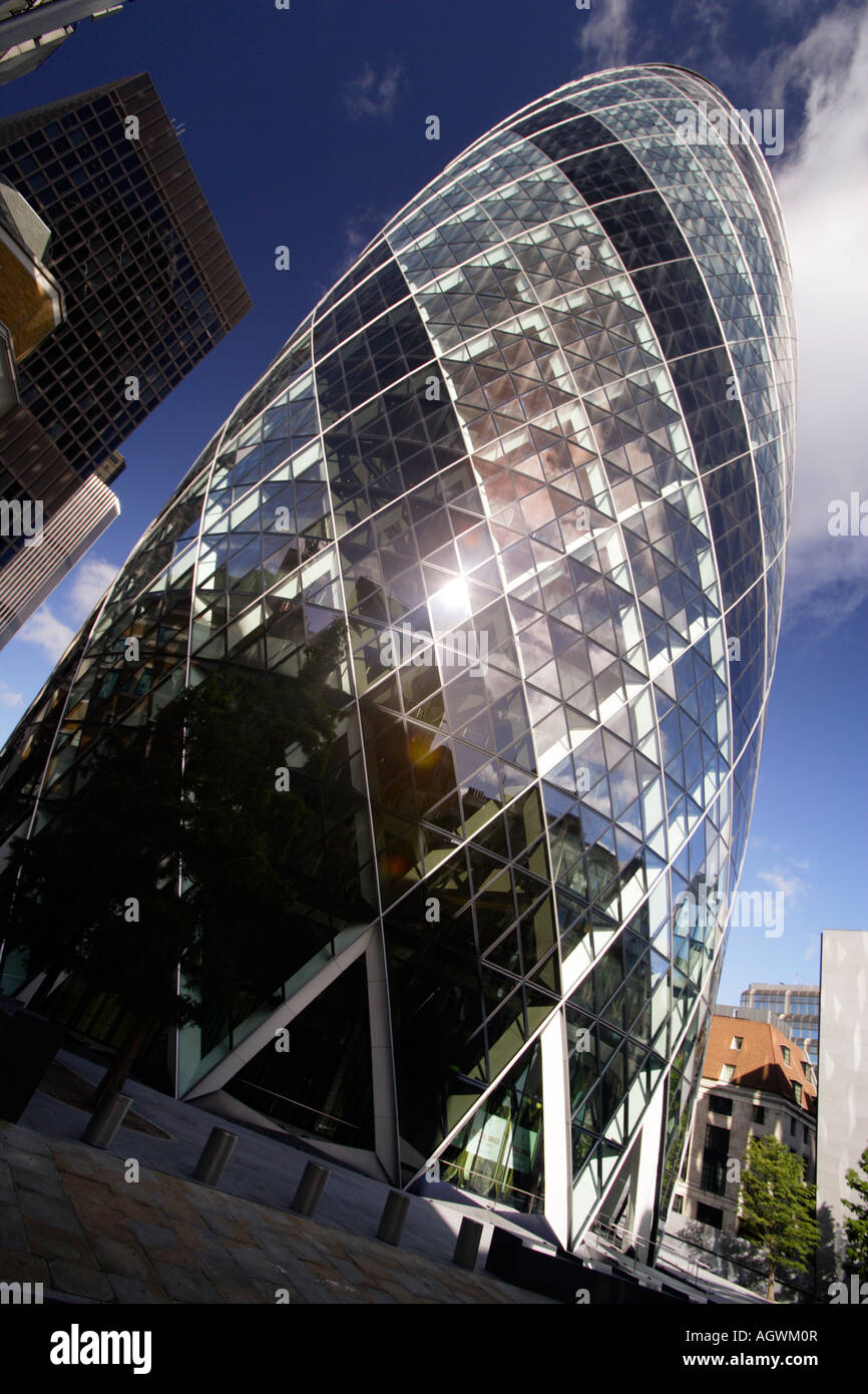 Swiss Re Building, St. Mary Axe, City of London, (Financial District), UK Stock Photo