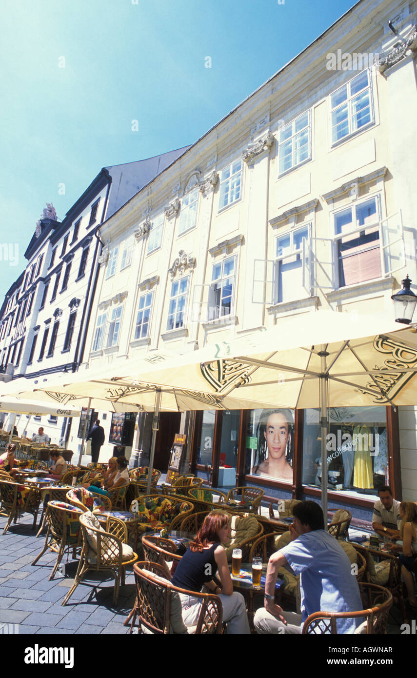 Cafe pub at Michaelertorgasse in Bratislava Slovakia  Europe Stock Photo