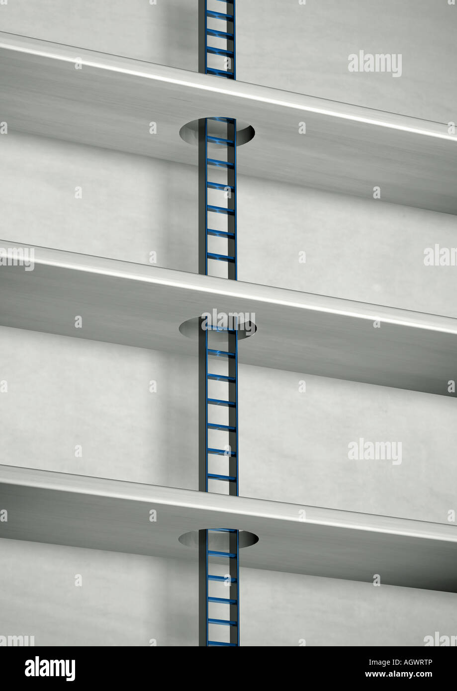 ladder rescue Leiter Rettungsleiter Stock Photo