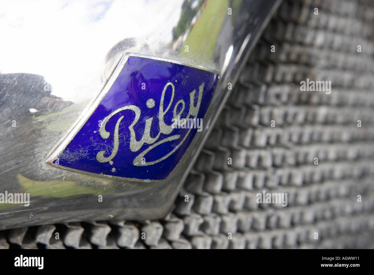 Old Riley Car Radiator Grille and Badge Stock Photo - Alamy