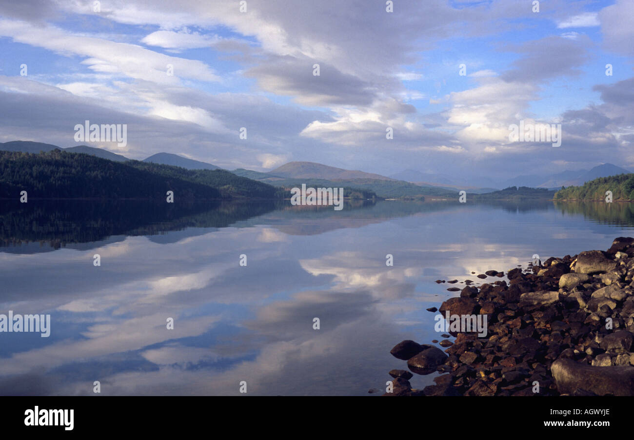 Reflections at Loch Garry, Glengarry, Scotland Stock Photo