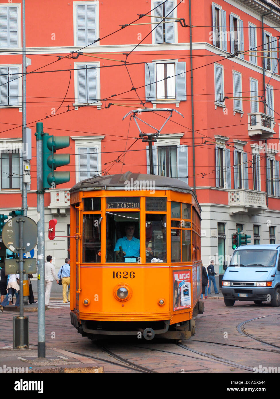 Electric trolley car Milan Italy Stock Photo - Alamy