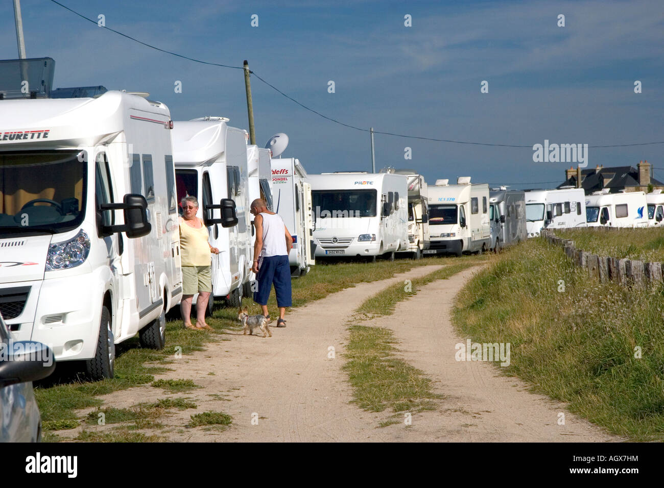 European caravans parked in line hi-res stock photography and images - Alamy