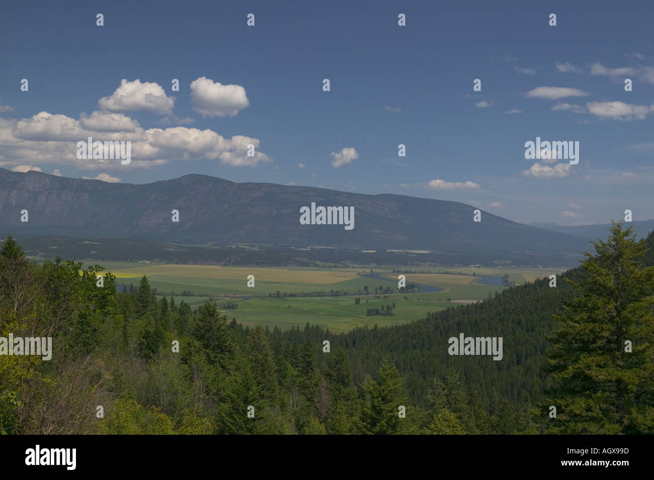 Kootenai Valley from Smith Creek Road Idaho Canada border Purcell